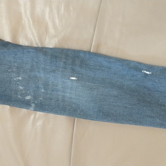 Agolde distressed Sophie high rise skinny jeans bleach splatter - Picture 3 of 11